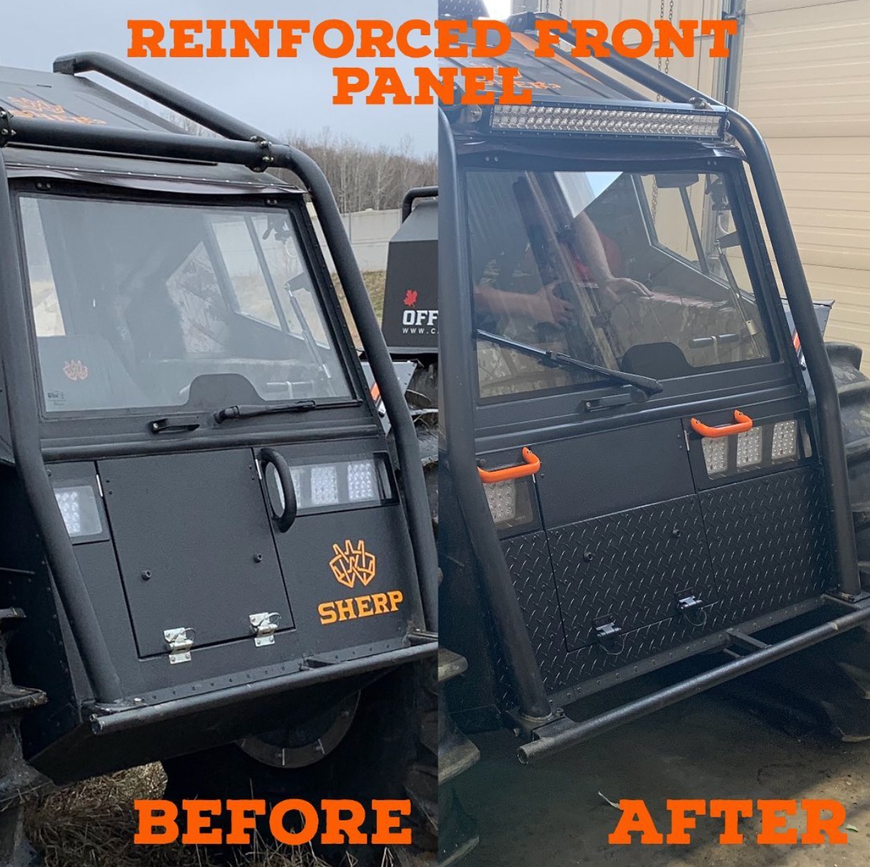 Installation of front protection panel