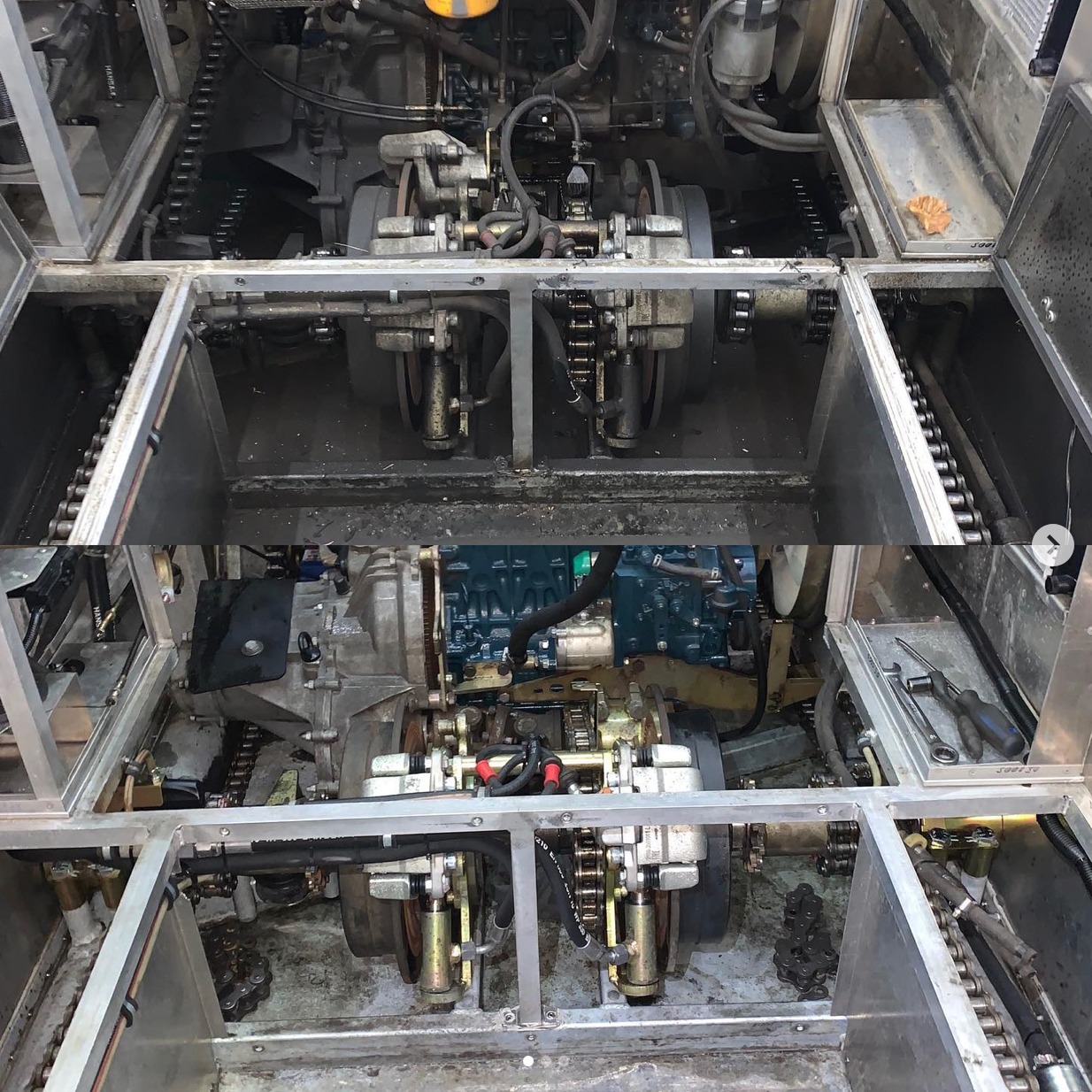 Mandotory pressure washing of the engine before transmission repair